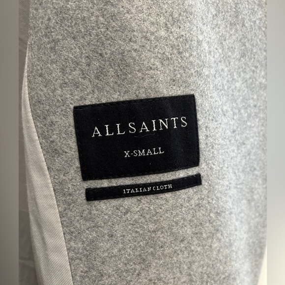 All Saints Grey Klein Wool Coat - Picture 6 of 7